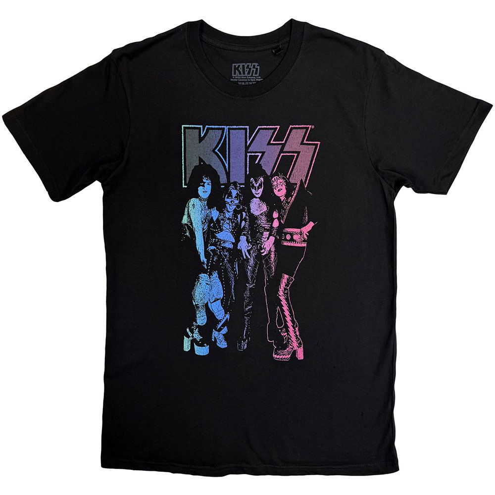 Kiss - Purple Band Mens Tshirt - Black